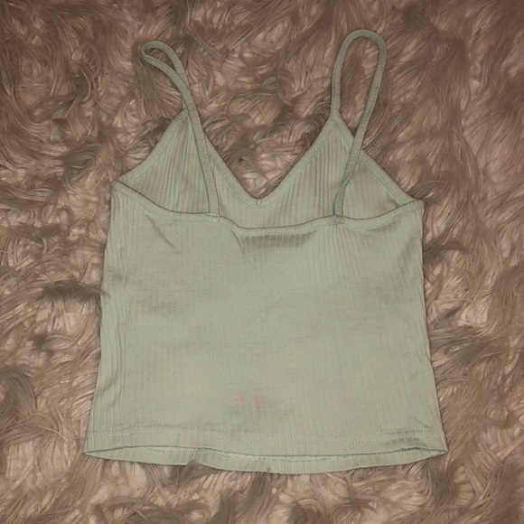 TopShop Aqua Spaghetti Strap Cropped Tank - Picture 2 of 3